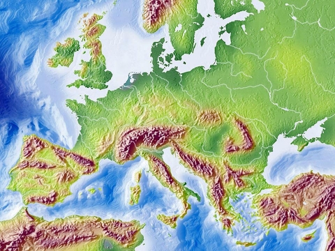 Карта европы с горами