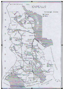 Контурная карта карелии