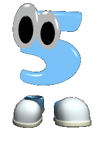 веселые цифры. двигающиеся цифры. анимированные цифры 4. цифра 5 с ручками и ножками. двигающиеся цифры.