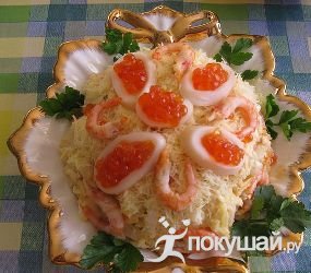 Как украсить салат морская жемчужина