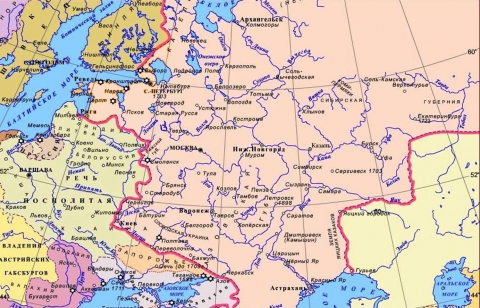 Карта российской империи при петре первом
