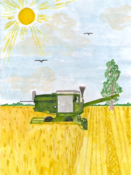 Детский рисунок уборка урожая