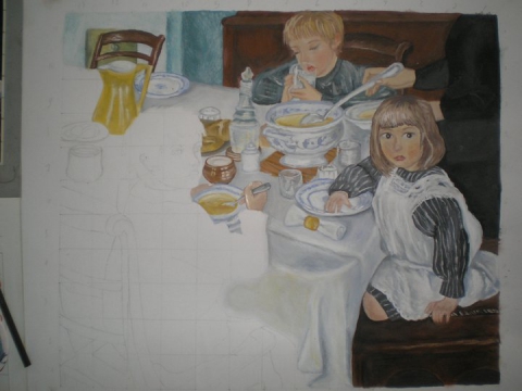 Картина за завтраком серебрякова история создания